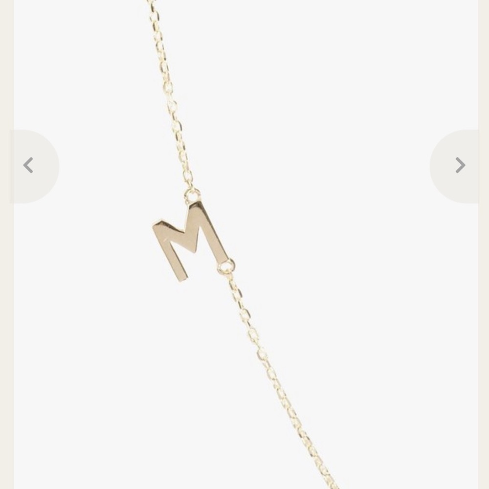 18K MEJURI SIDEWAYS LETTER NECKLACE | M